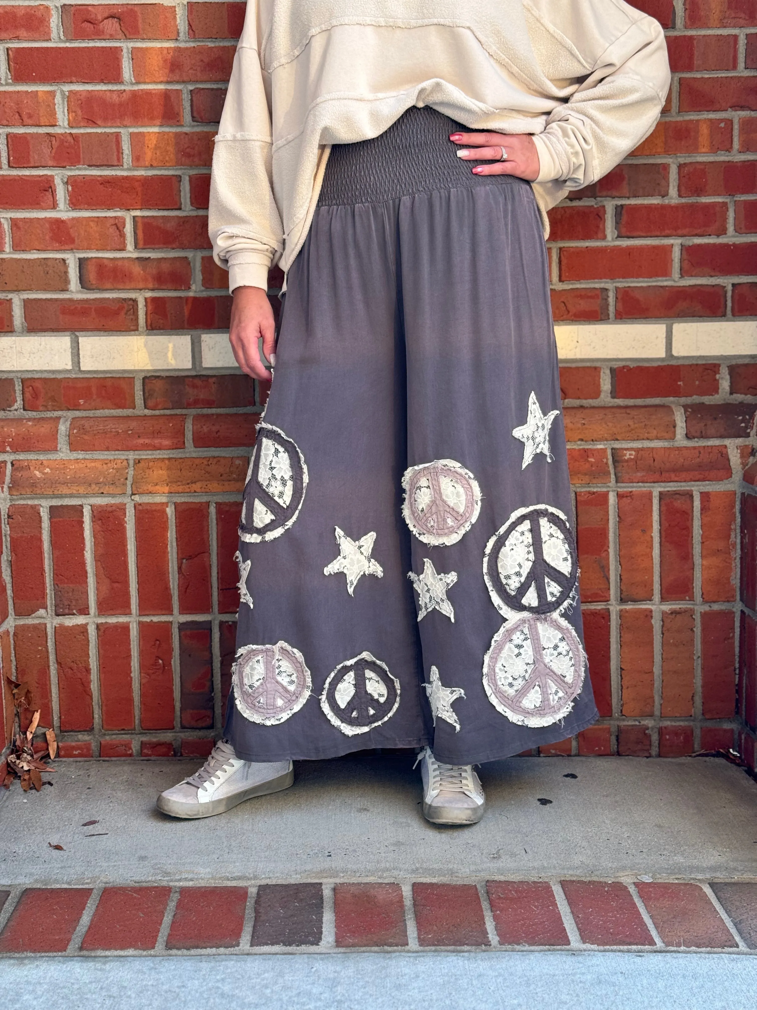 Peace Out Cropped Wide Leg Pants by Oli & Hali