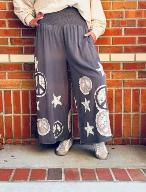 Peace Out Cropped Wide Leg Pants by Oli & Hali