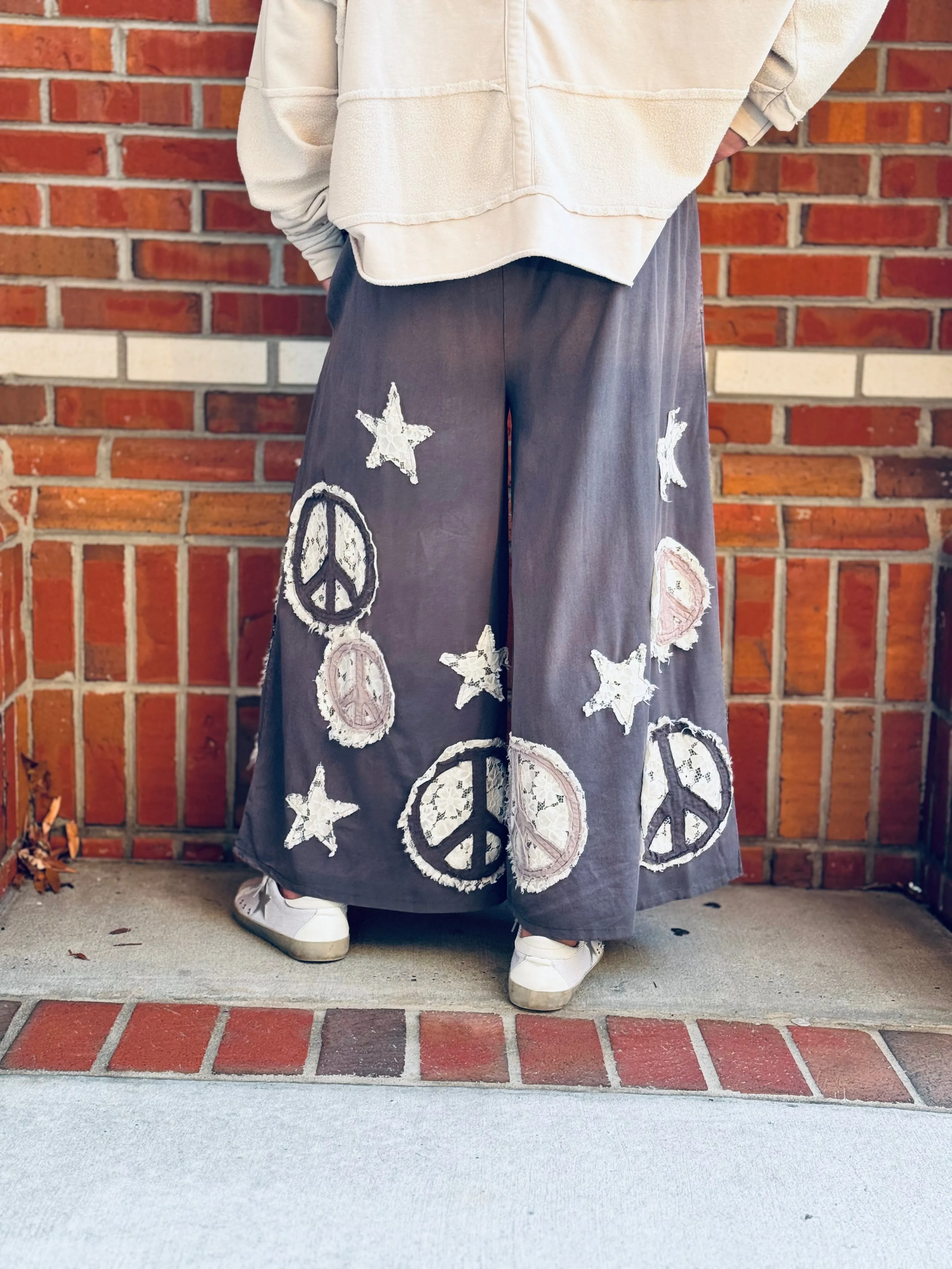 Peace Out Cropped Wide Leg Pants by Oli & Hali