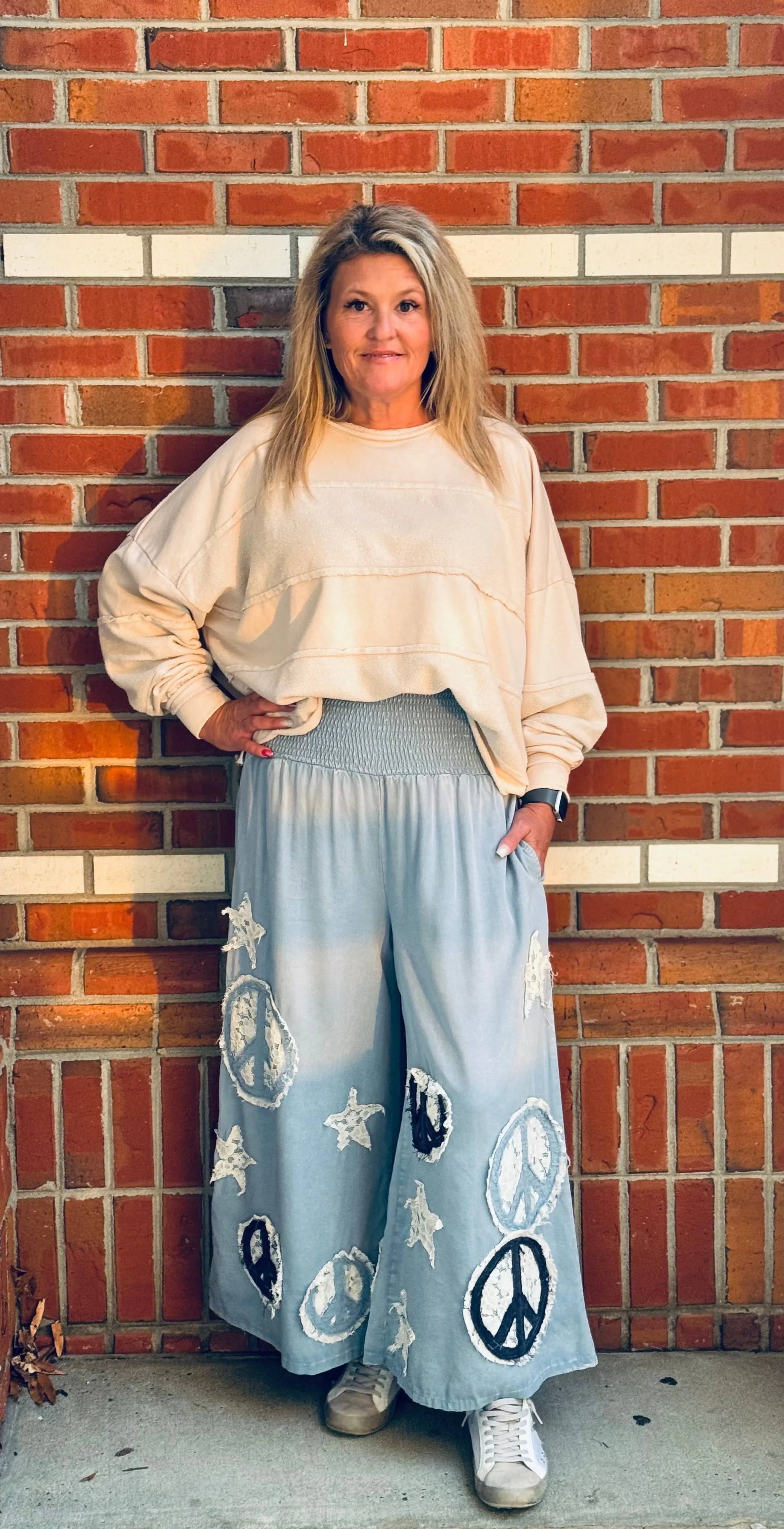 Peace Out Cropped Wide Leg Pants by Oli & Hali