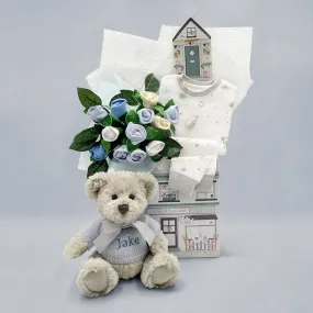 Personalised Little Love Bedtime Welcome Hamper, Blue