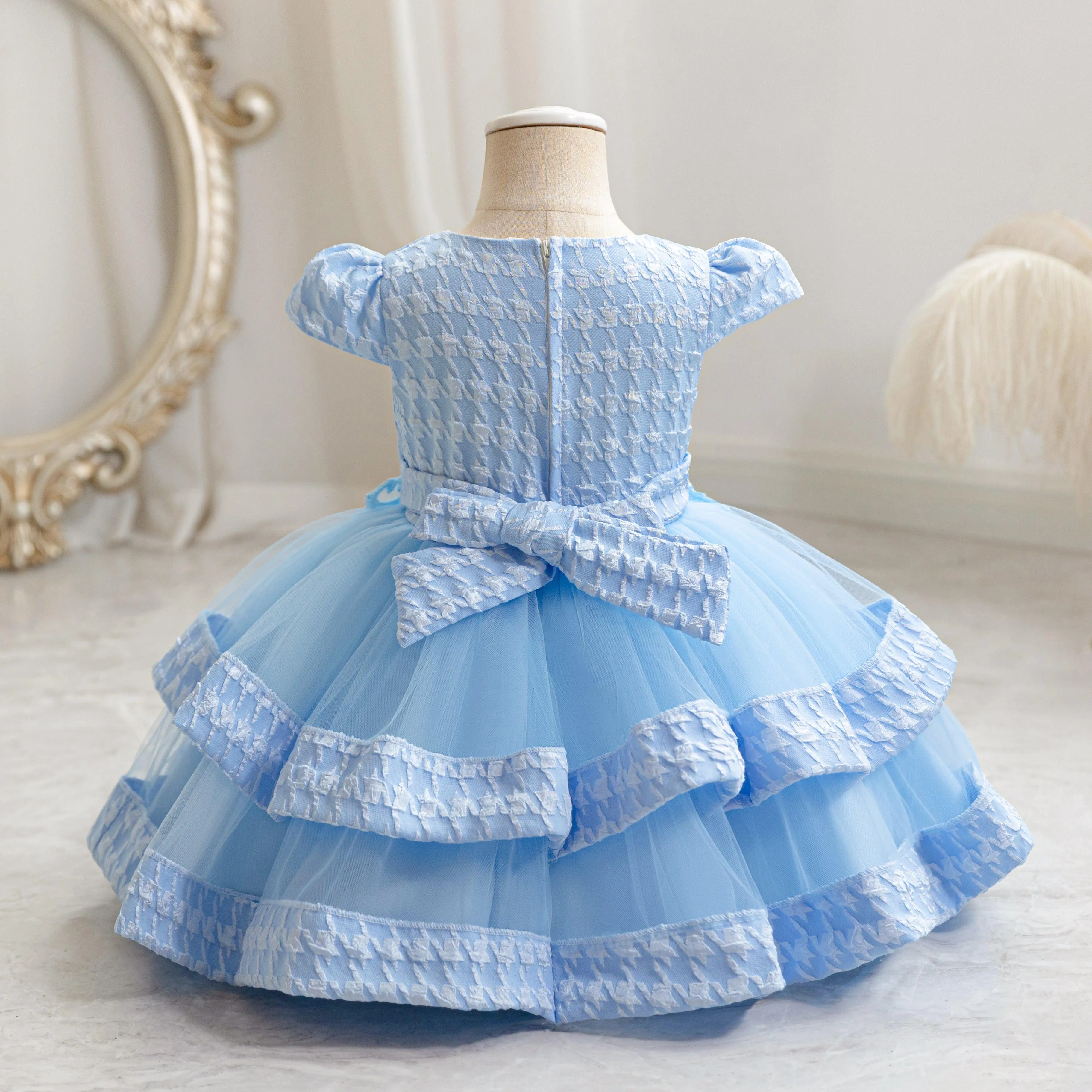 Playful Multi-tiered Gown for Girls