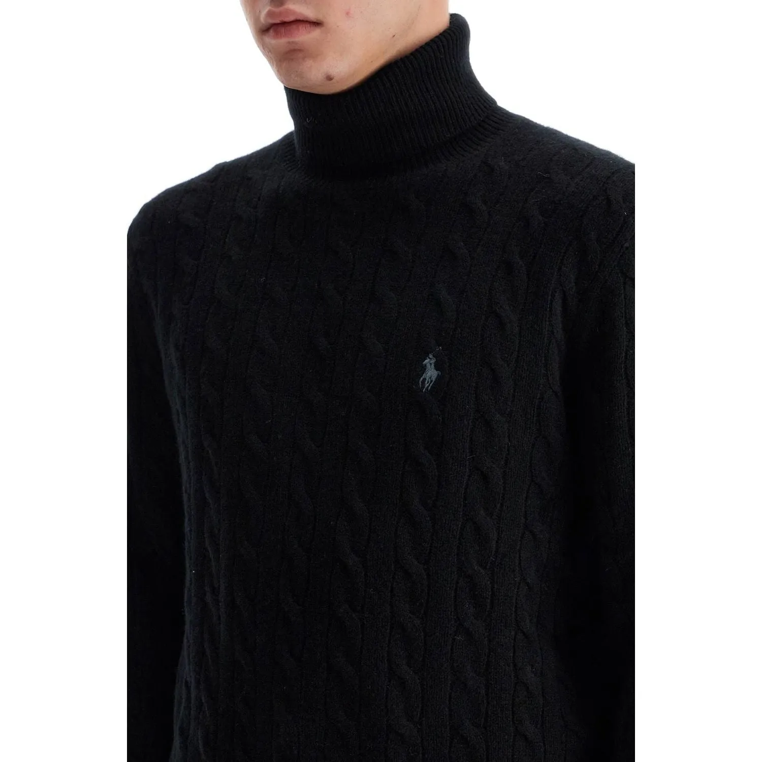 Polo Ralph Lauren cable-knit wool and cashmere turt