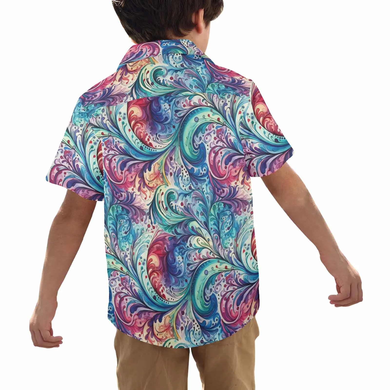 Rainbow Paisley  Little Boys Hawaiian Shirt