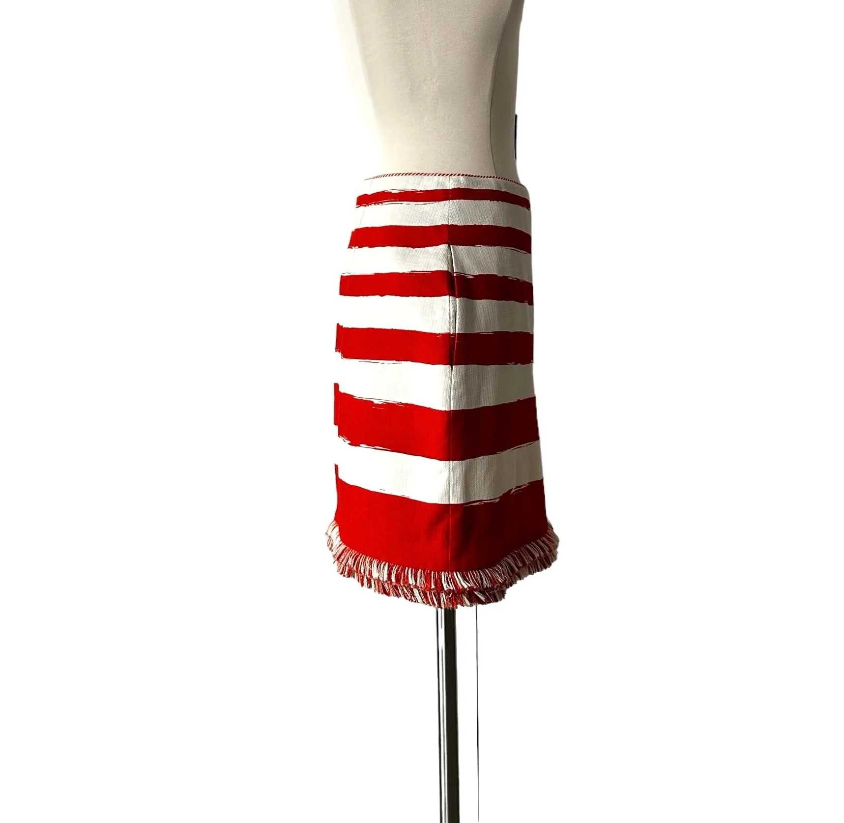 Red and White Stripped Nautical Skirt - XS