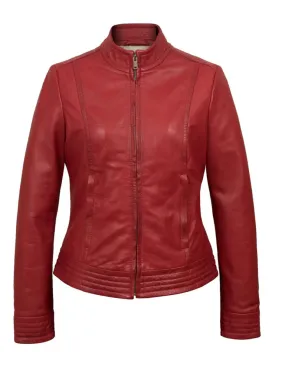 Red Biker Leather Jacket