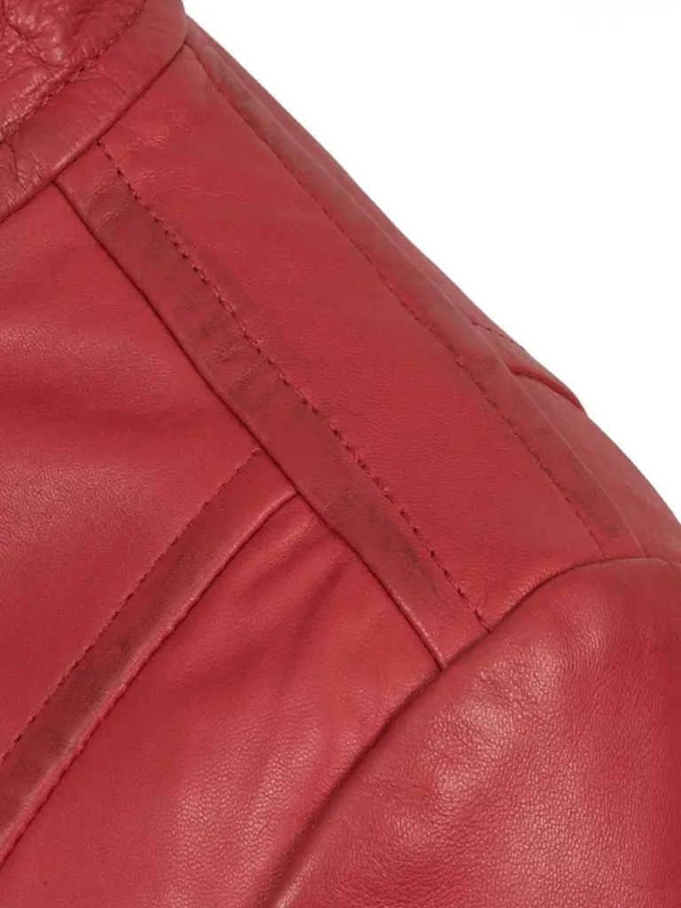 Red Biker Leather Jacket