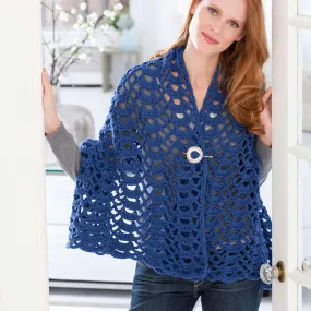 Red Heart Crochet Fan Trellis Wrap