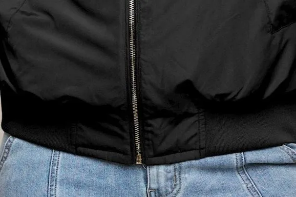 Rubia Black Faux Fur Reversible Bomber Jacket