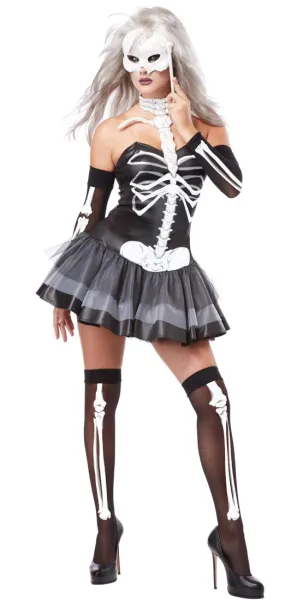 Skeleton Masquerade Costume Horror Fancy Dress