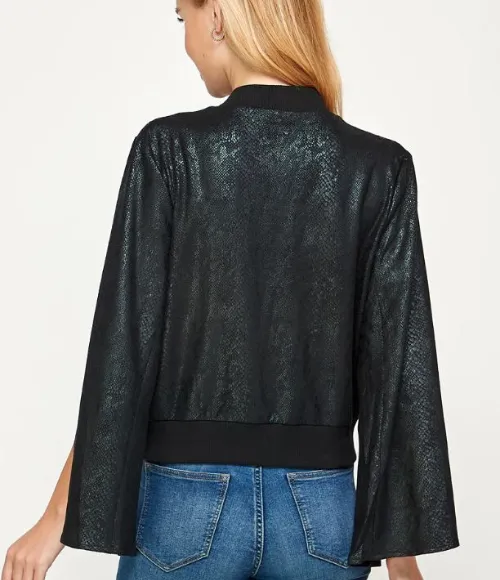 Snake Print Bomber Jacket