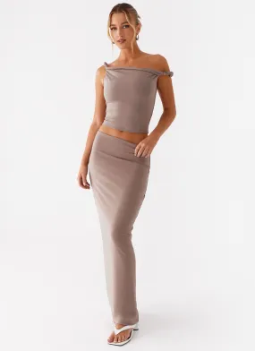 Solace Soul Maxi Skirt - Taupe