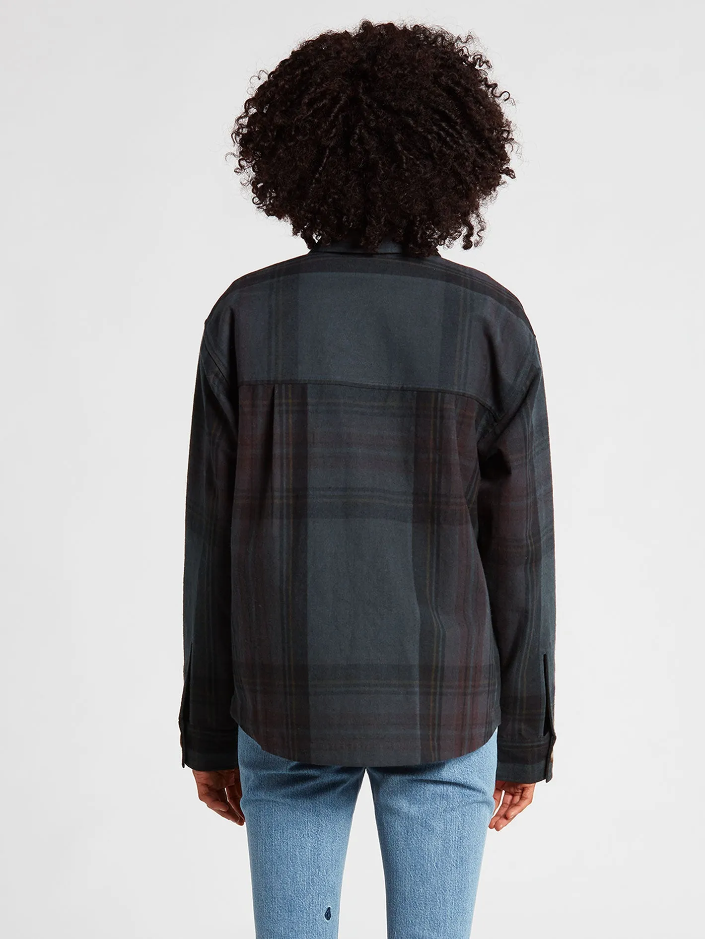 Sound Trip Plaid Jacket - Black Plum