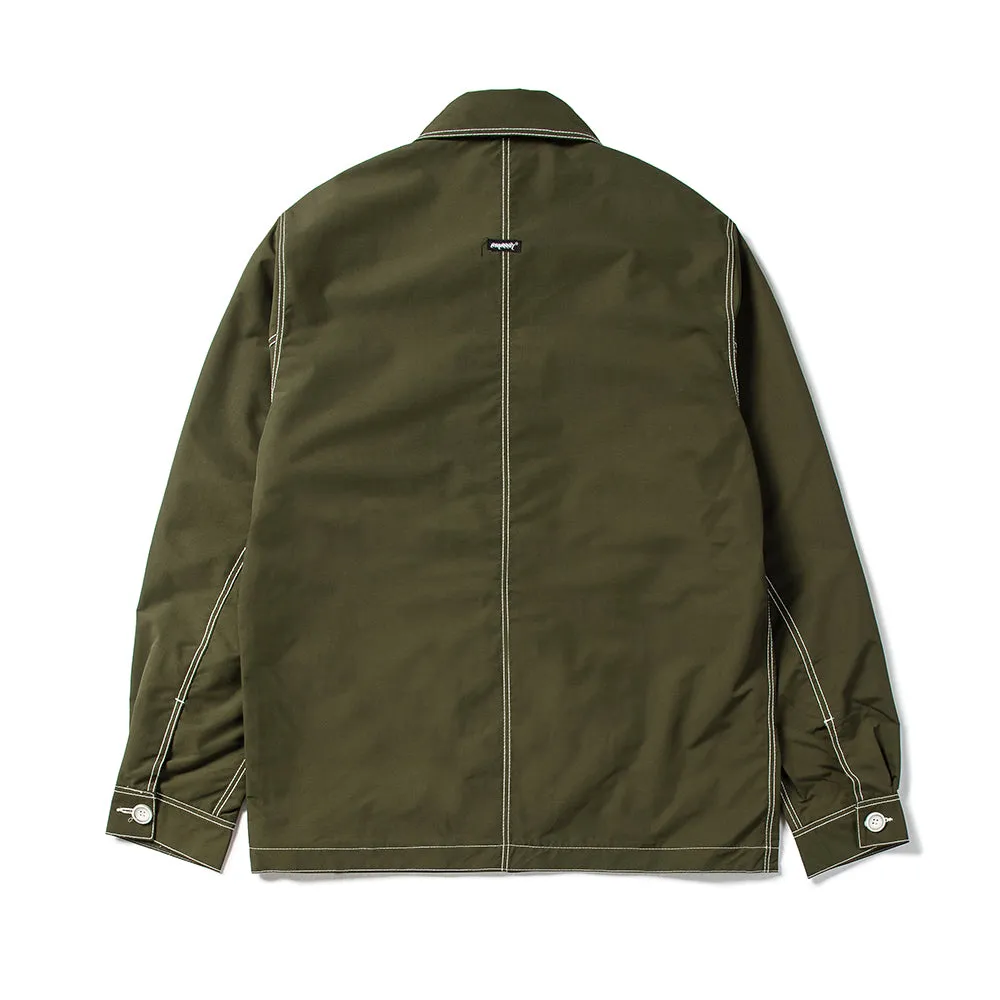 STITCHES BUTTON COACH JACKET KHAKI