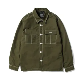 STITCHES BUTTON COACH JACKET KHAKI