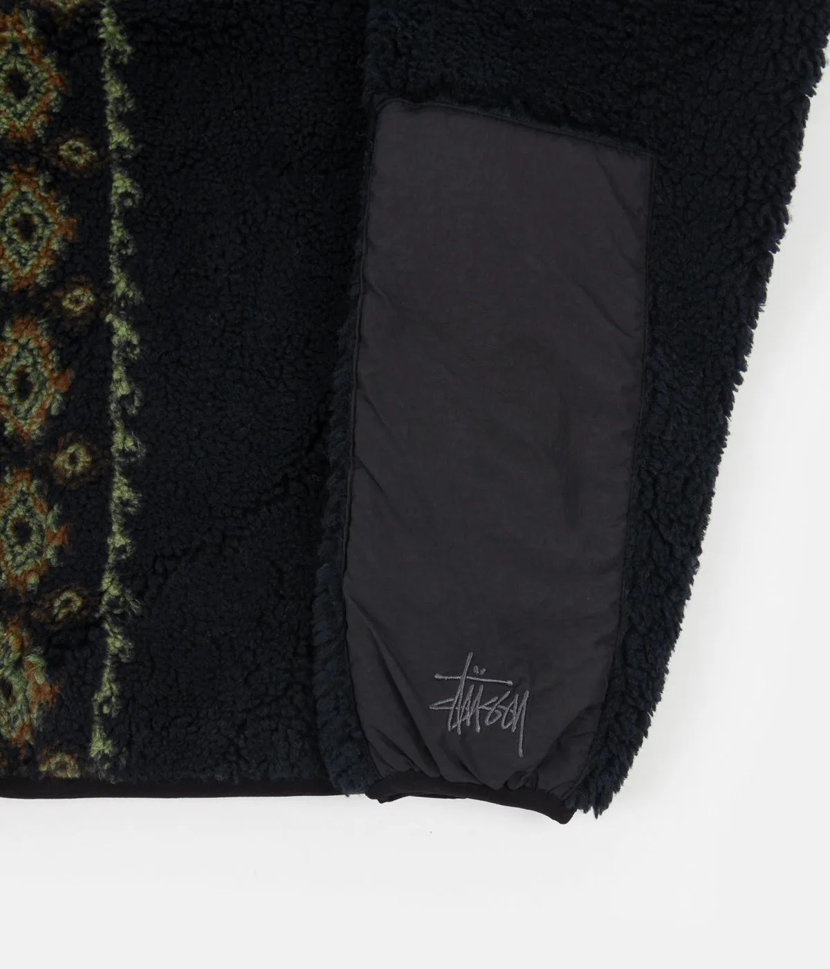 Stussy Lima Jacquard Sherpa Jacket - Black