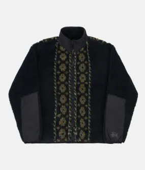 Stussy Lima Jacquard Sherpa Jacket - Black