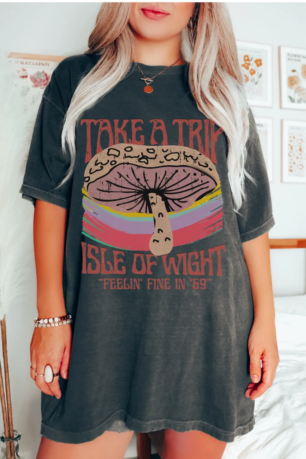 Take A Trip Isle of Wight Music Festival Bella Canvas® T-Shirt, T-Shirt Dress, Retro Design Festival Tee