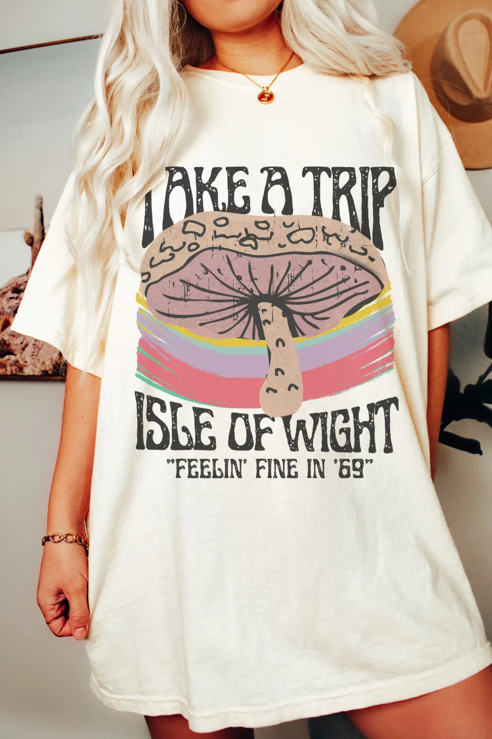 Take A Trip Isle of Wight Music Festival Bella Canvas® T-Shirt, T-Shirt Dress, Retro Design Festival Tee