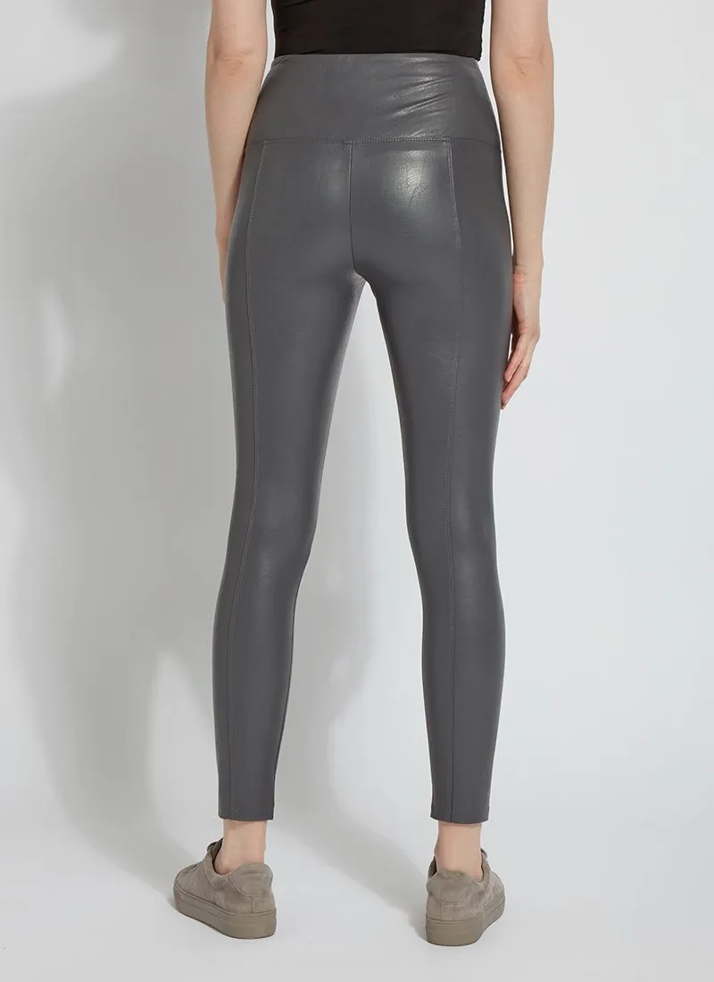 Textured Leather Legging | Charcoal