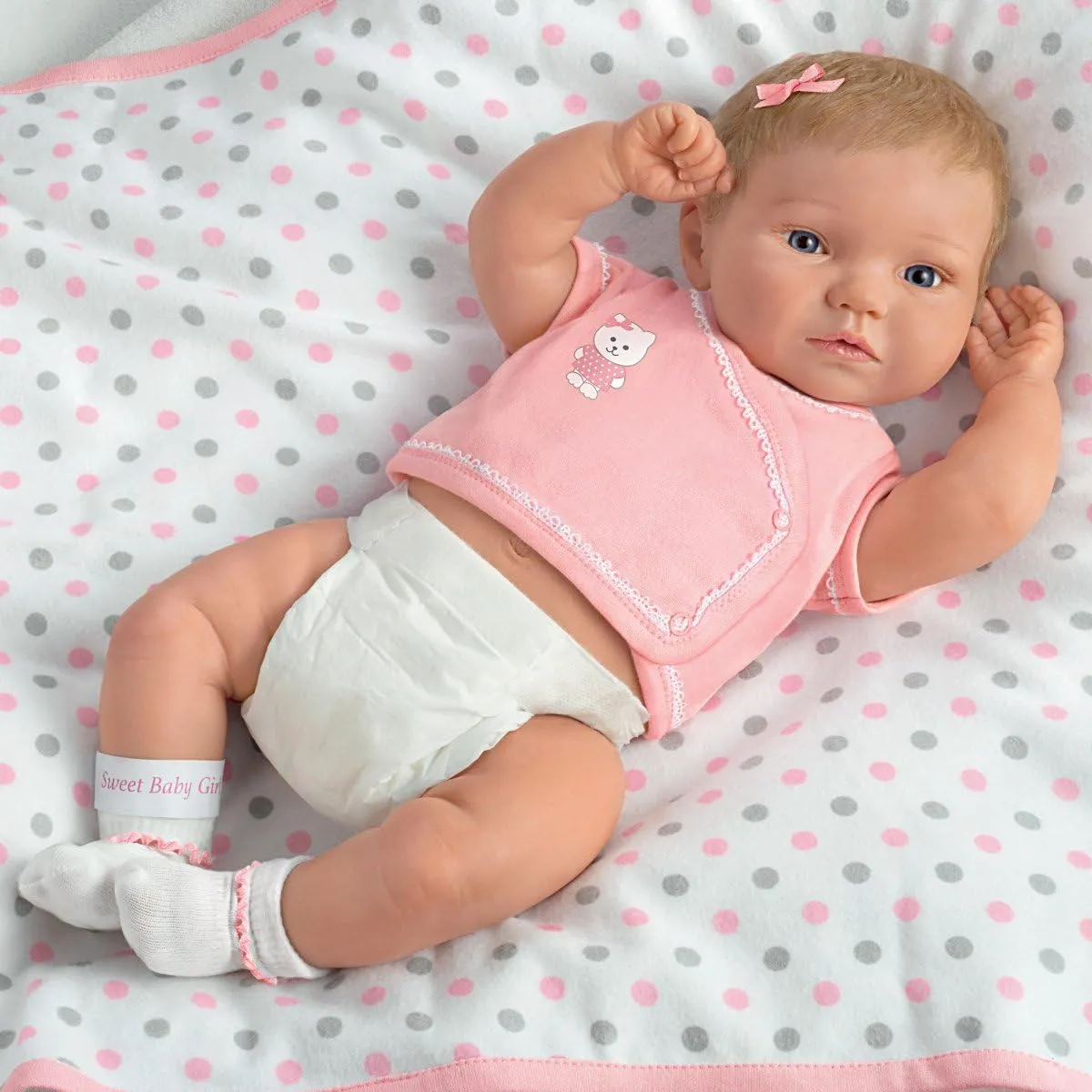 The Ashton-Drake Galleries A Little One to Love Sweet Baby Girl Doll and Blanket Lifelike So Truly Real® Anatomically Correct Weighted Poseable with Soft RealTouch® Vinyl Skin by Ping Lau 16"-inches