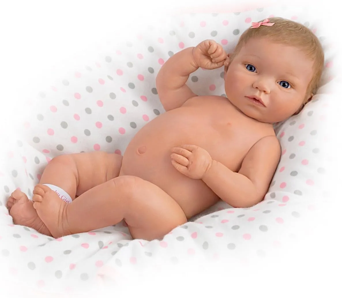 The Ashton-Drake Galleries A Little One to Love Sweet Baby Girl Doll and Blanket Lifelike So Truly Real® Anatomically Correct Weighted Poseable with Soft RealTouch® Vinyl Skin by Ping Lau 16"-inches