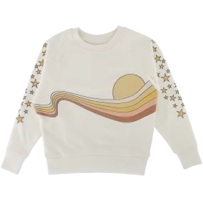 TIN GIRLS GOLDEN ERA BOXY SUN & STARS SWEATSHIRT