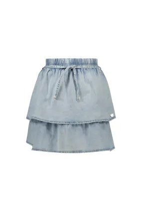 TOEDOE layered skirt Denim