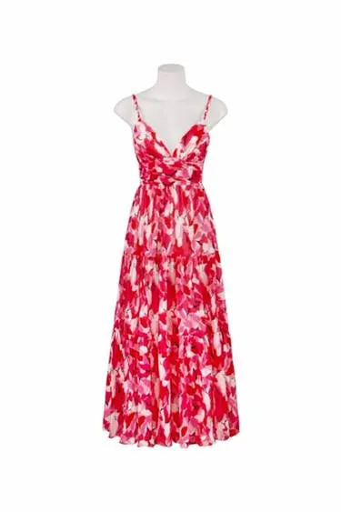 Verona Maxi Print Dress - Red