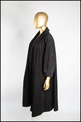 Vintage 1950s Black Velvet Swing Coat