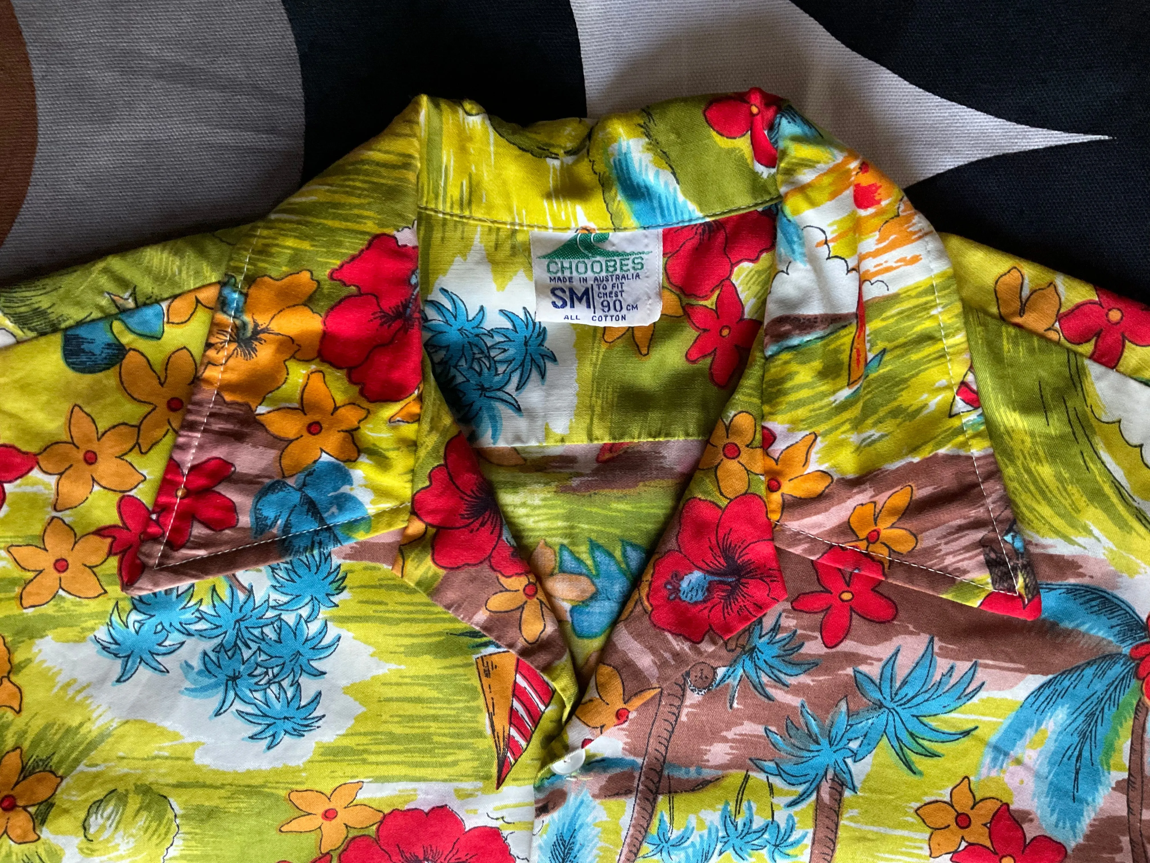 Vintage Tropical shirt by Choobes, made in Australia, Small