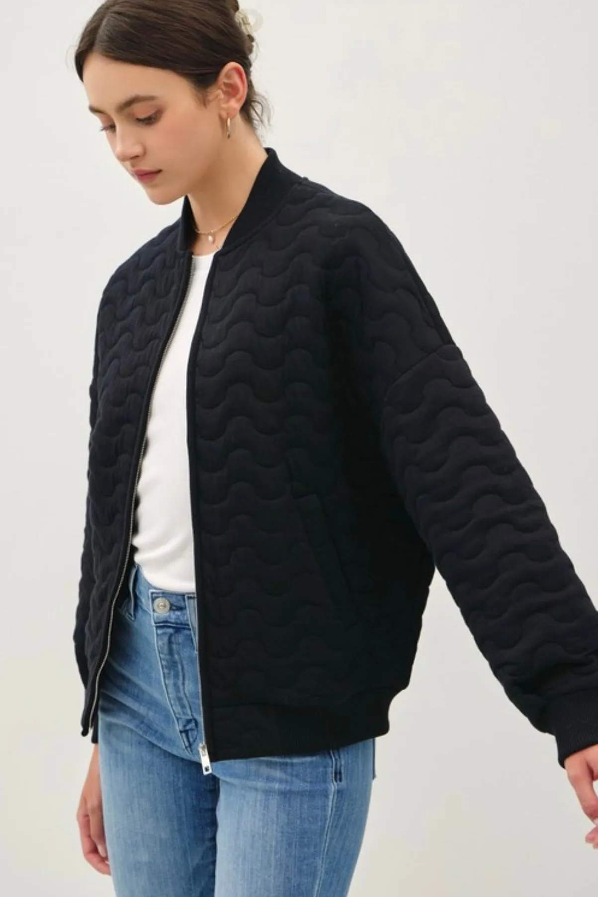 Wavy Quilted Jacket - 2 Colors!