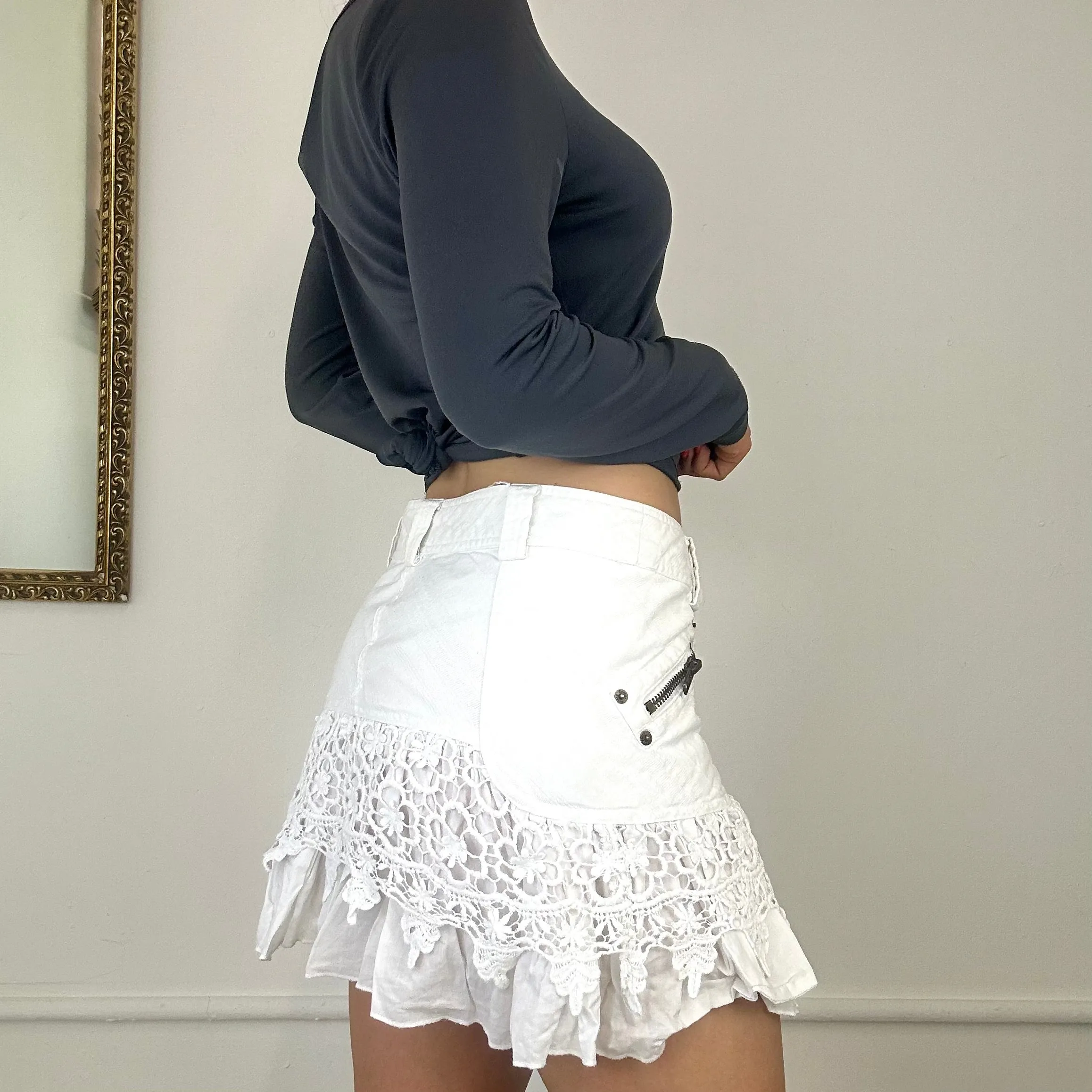 white morgan de toi layered mini skirt