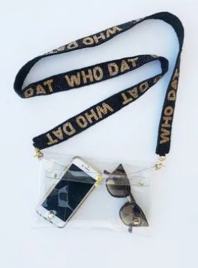 Who Dat Beaded Wide Purse Straps with adjusters