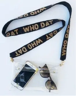 Who Dat Beaded Wide Purse Straps with adjusters