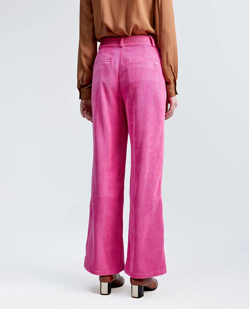 Wide-leg corduroy trousers