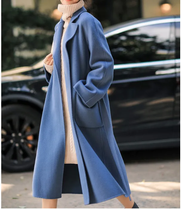 Winter Coat Handmade Long Warm Long Women Wool Coat Jacket 05122