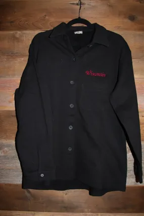 Wisconsin Embroidered Fleece Shacket