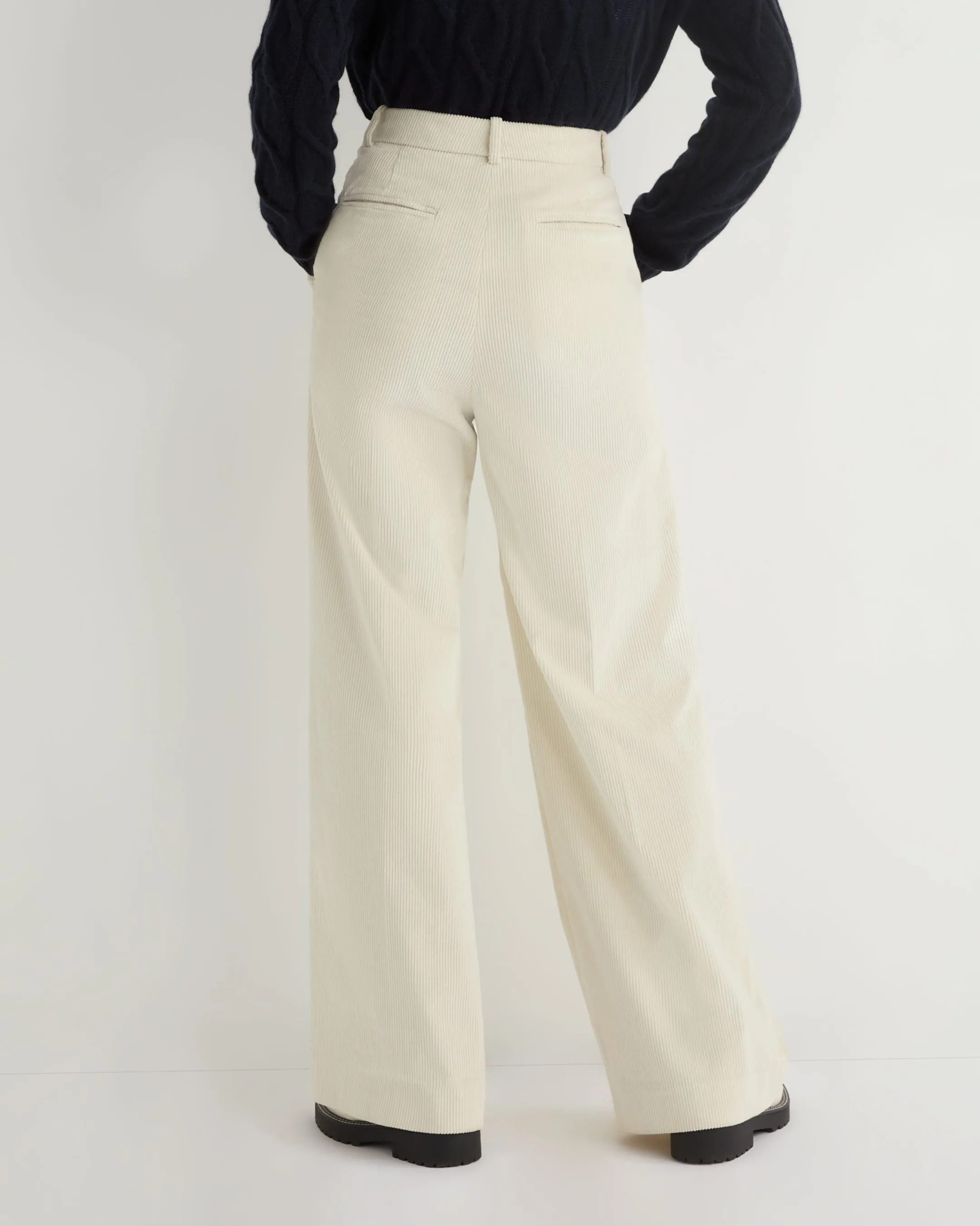 Women's Florence Cord Wide Leg Trouser Off White