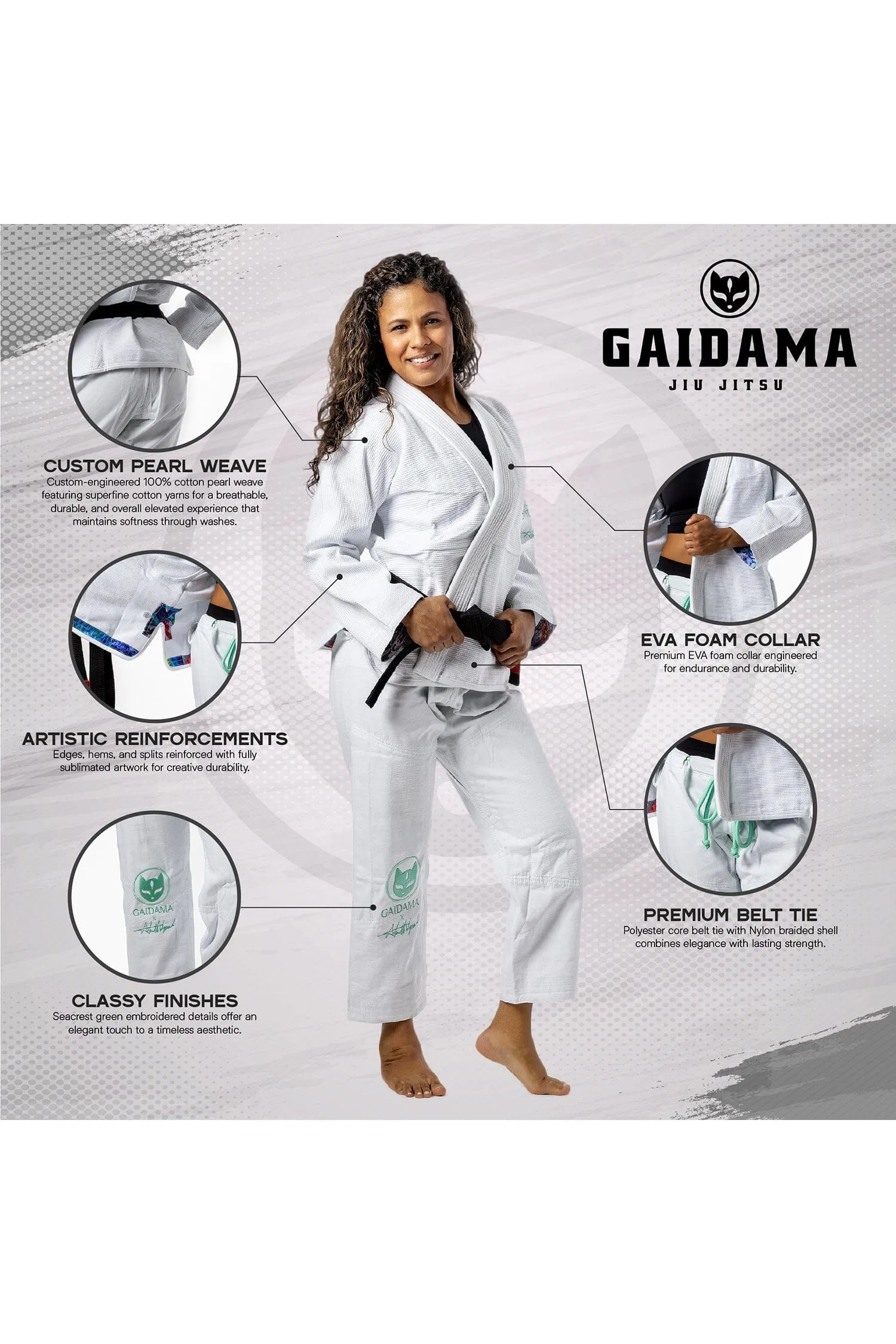 Women's Gaidama x Antoinette Wysocki Perfect Fit Jiu Jitsu Gi - White