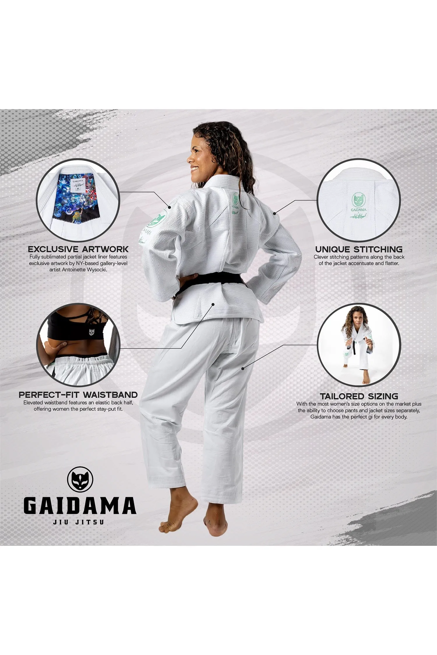 Women's Gaidama x Antoinette Wysocki Perfect Fit Jiu Jitsu Gi - White